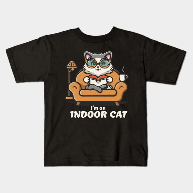 I'm an Indoor Cat. Funny Kids T-Shirt by Chrislkf